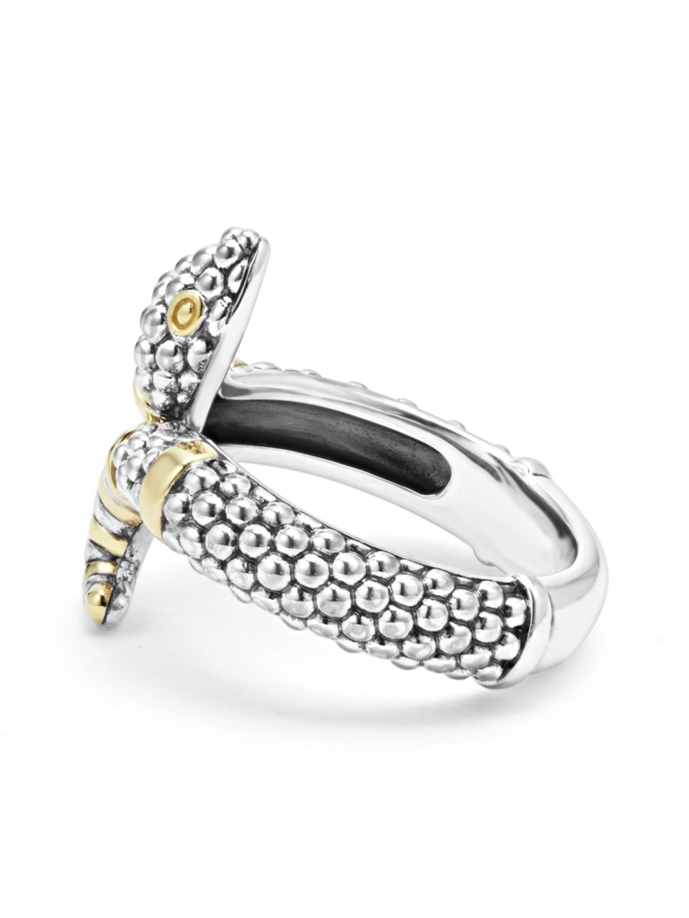 LAGOS Rare Wonders Two-Tone Snake Serpent Ring Sterling Silver Size 8 - Picture 3 of 7